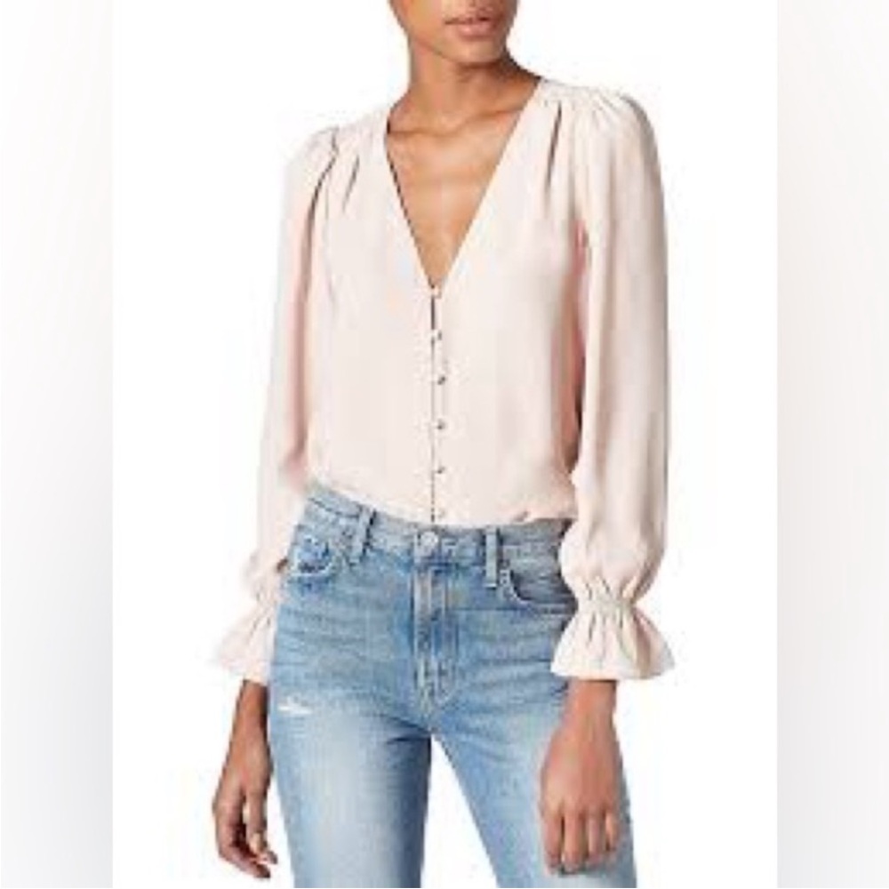 Joie Silk Light Pink Button-Up Blouse - Picture 2 of 6